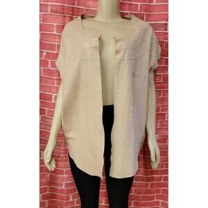 DROME, GENUINE TAUPE PELLE REAL LEATHER small OPEN OVERSIZED VEST COAT #CB9